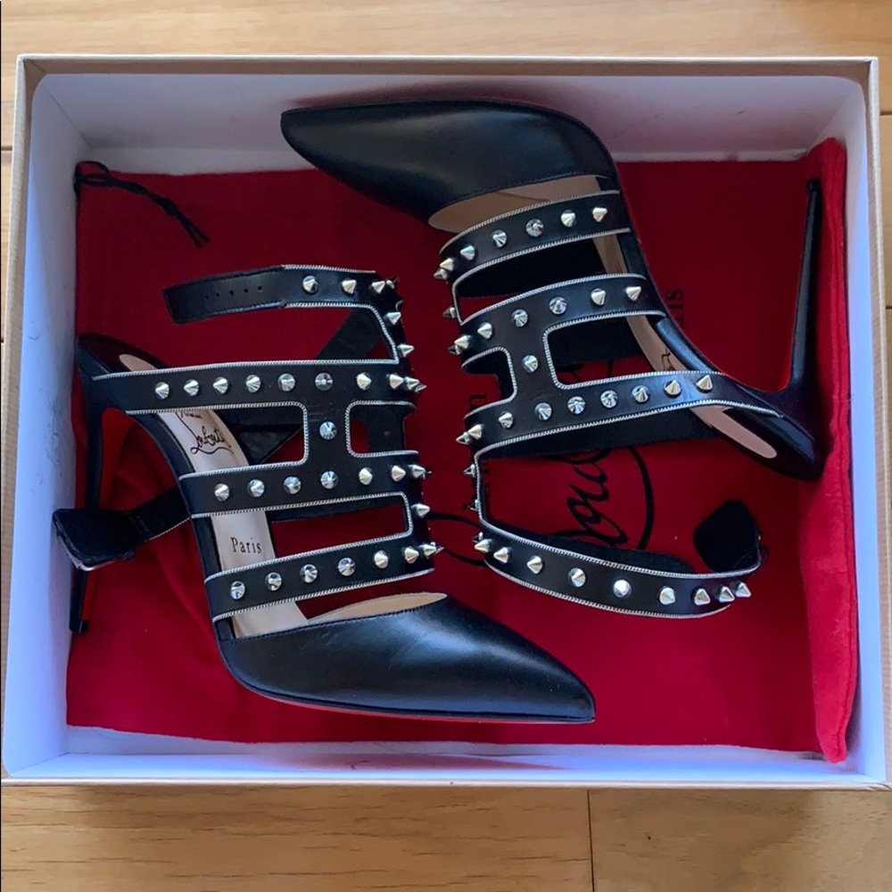 Louboutin Tchicaboum 100 KID - black/silver